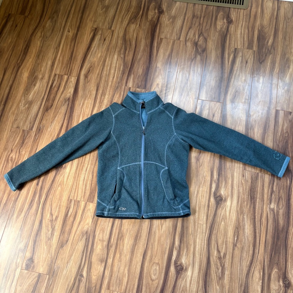Outdoor Research Polartec Fleece Jacket Womens XS Teal‎ Blue Full Zip Mock Neck